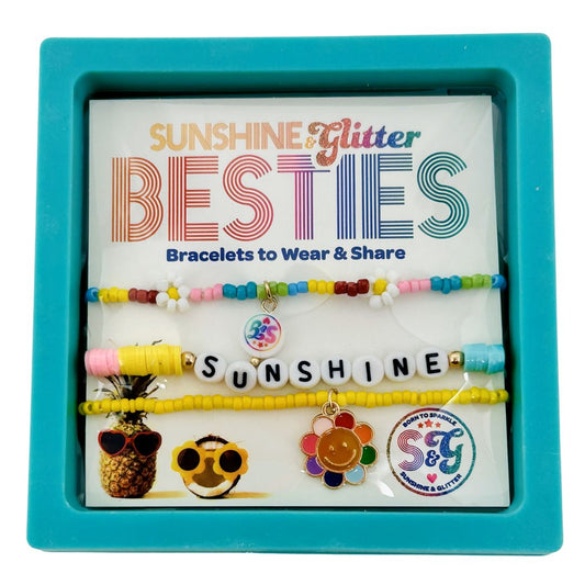 BESTIES Bracelet Set - Sunshine - Teal Box