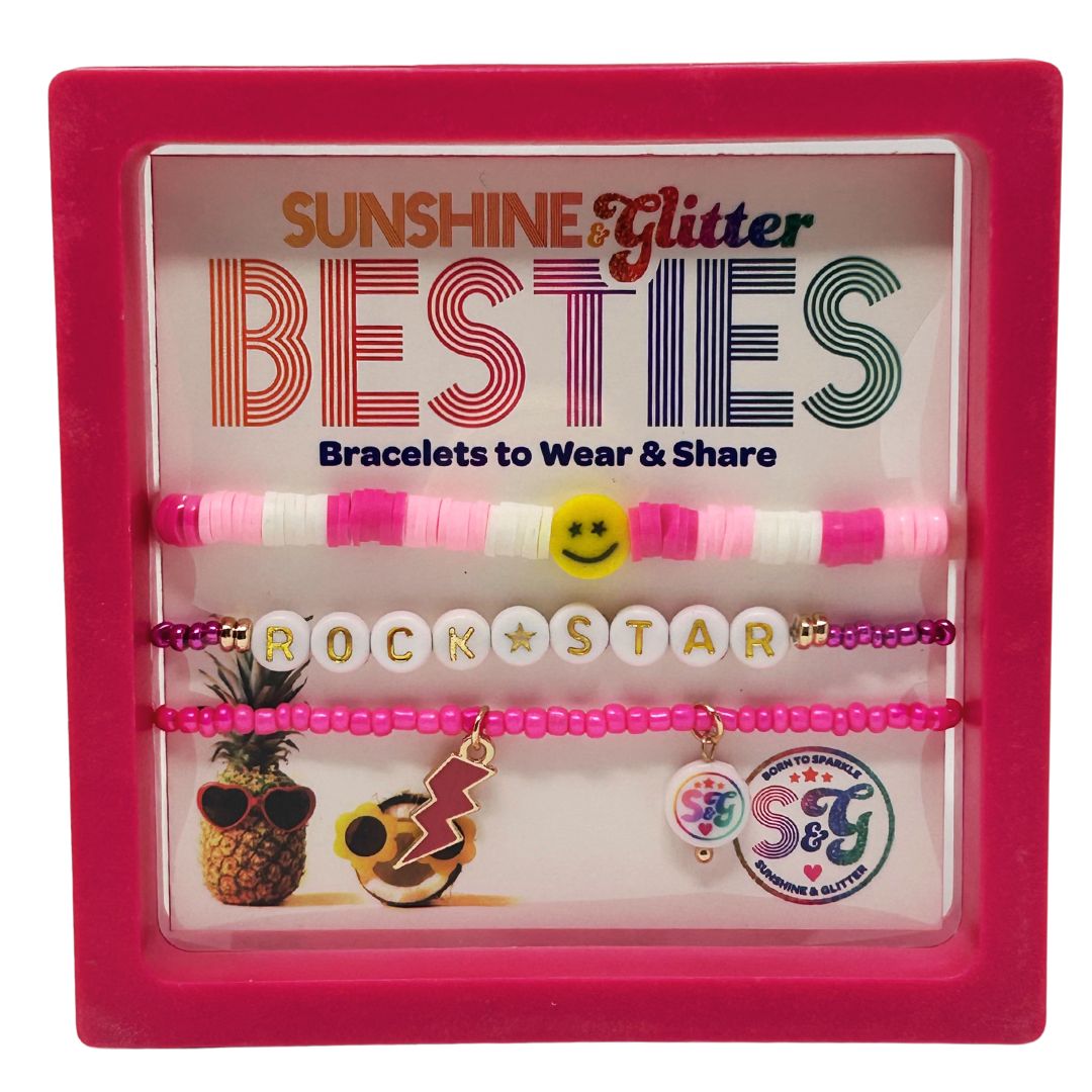 BESTIES Bracelet Set - Rockstar Pink Box