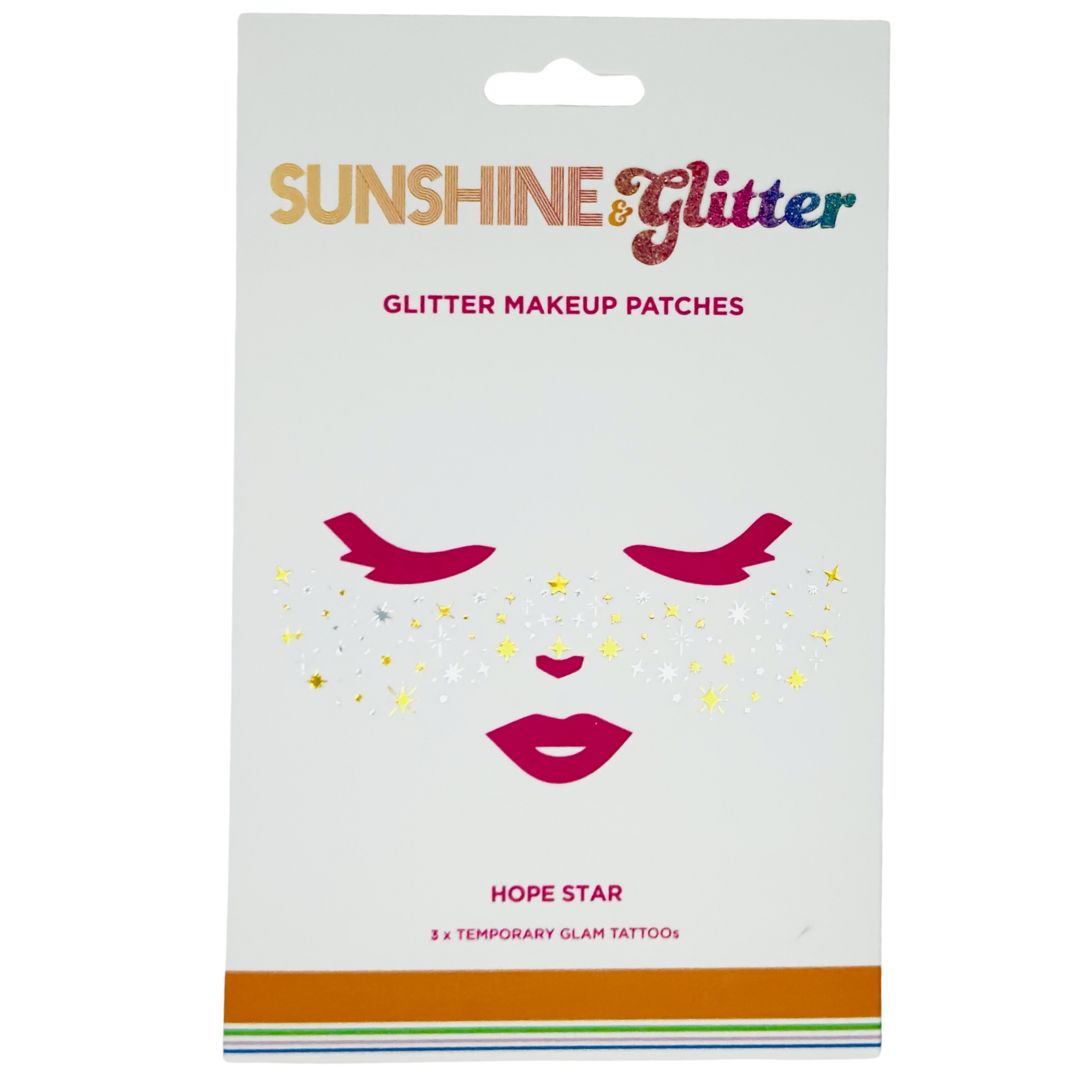 Sunshine & Glitter Face Tattoo - HOPE STAR