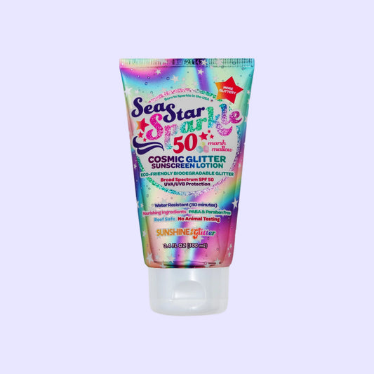 Sea Star Sparkle - Cosmic Glitter - SPF 50 - Biodegradable Glitter Sunscreen