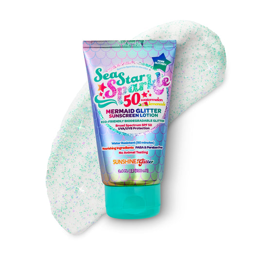 Sea Star Sparkle - Mermaid Watermelon Lemonade - SPF 50- Biodegradable Glitter Sunscreen